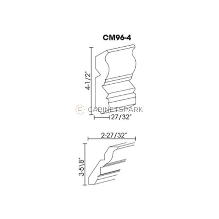 Forevermark AB-CM96-4 Crown Molding | Lait Grey Shaker