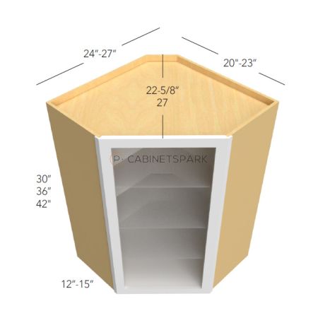Fabuwood FN-NDWDC2730 Wall Diagonal Corner Cabinet - No Door | Fusion Nickel