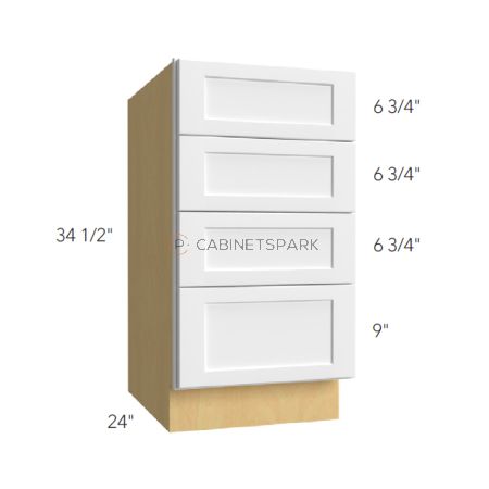 Fabuwood GL-DB15-4 Drawer Pack Base Cabinet | Galaxy Linen