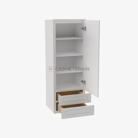 Forevermark GW-W2D1848 Wall Cabinet With 2 Built-In Drawers | Gramercy White