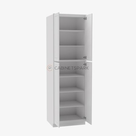 Forevermark GW-WP2484B Tall Wall Pantry Double Door Cabinet | Gramercy White
