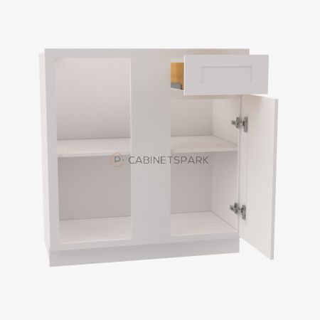 Forevermark AW-BBLC39/42-36"W Base Blind Corner Cabinet | Ice White Shaker