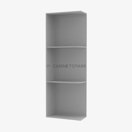 Forevermark AB-WES536 Wall End Shelf with Open Shelves | Lait Grey Shaker