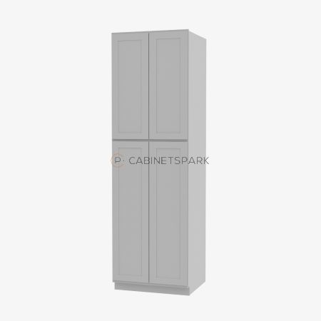 Forevermark AB-WP2484B Tall Wall Pantry Double Door Cabinet | Lait Grey Shaker