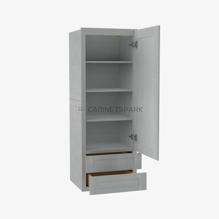 Forevermark AN-W2D1860 Wall Cabinet With 2 Built-In Drawers | Nova Light Grey Shaker