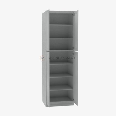 Forevermark AN-WP2496B Tall Wall Pantry Double Door Cabinet | Nova Light Grey Shaker