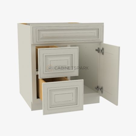 Forevermark SL-S3021DL-34-1/2" Combo Vanity with Left Drawer | Signature Pearl