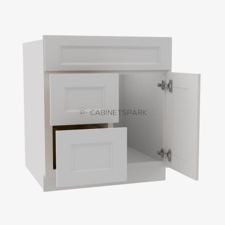 Forevermark TW-S3621BDL-34-1/2" Sink Base Combo Vanity with Left Drawer | Uptown White