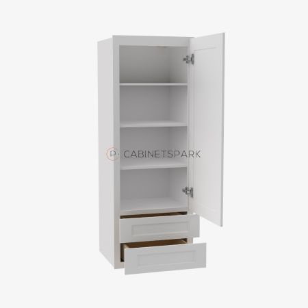 Forevermark TW-W2D1854 Wall Cabinet With 2 Built-In Drawers | Uptown White