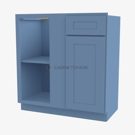 Forevermark AX-BBLC42/45-39"W Base Blind Corner Cabinet | Xterra Blue Shaker