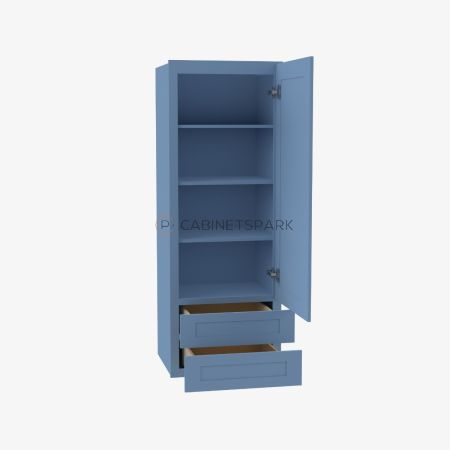 Forevermark AX-W2D1848 Wall Cabinet With 2 Built-In Drawers | Xterra Blue Shaker