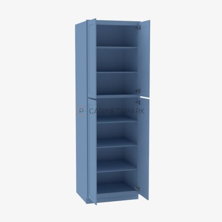 Forevermark AX-WP2496B Tall Wall Pantry Double Door Cabinet | Xterra Blue Shaker