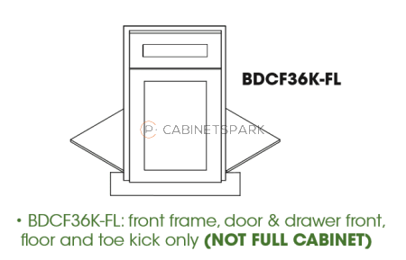 Forevermark TG-BDCF36K-FL Base Diagonal Corner Floor Cabinet | Midtown Grey