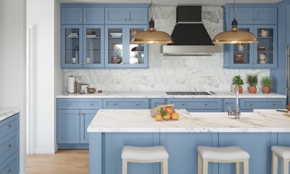 Design Shades : Navy Blue  Kitchen design small, Blue shaker